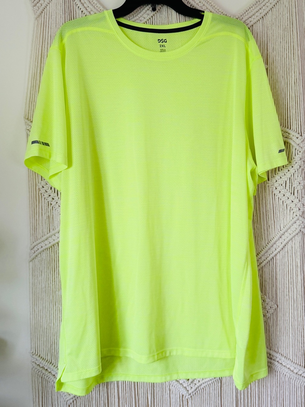 DSG Neon Yellow Dry Fit Perforated Short Sleeve Shirt T-Shirt 2XL